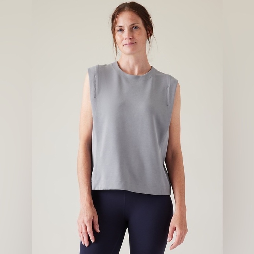 Athleta Seasoft Tank Sweatshirt | Coastline Blue Gray | XS - Picture 5 of 14